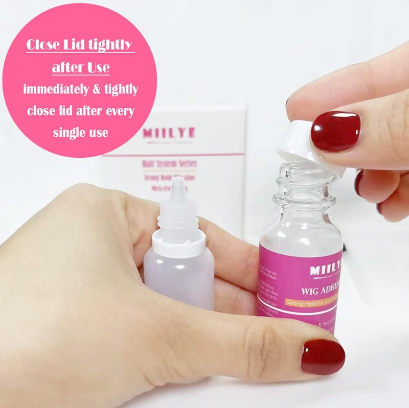 MIILYE Waterproof Lace Glue, Clear| Invisible MIILYE Hair Replacement Wig Bonding Glue, Strong Hold Acrylic Wig Adhesive for Front Lace Wigs and Poly Hairpieces, Toupee, Cosmetic Hair Systems, 0.5oz/ 15ml - Image 5