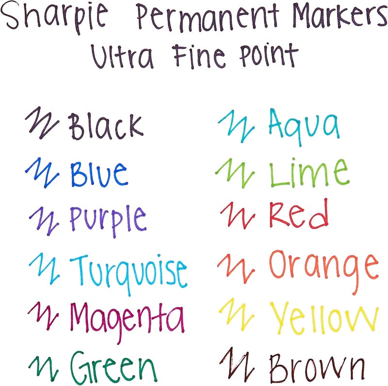 Sharpie ماركرات شاربى القابلة للسحب دائمة الصبغة نقطة فائقة الدقة سوداء 2 عدد - Image 5