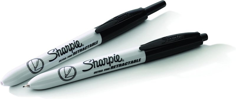Sharpie ماركرات شاربى القابلة للسحب دائمة الصبغة نقطة فائقة الدقة سوداء 2 عدد - Image 4