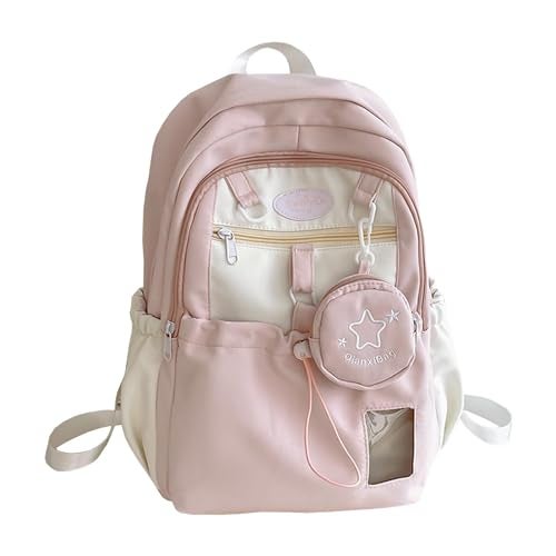 Goylmc Cute Backpack, Travel Double Shoulder Bag, Laptop Backpack for 16” with Large Capacity Adjustable Straps (Pink) - Image 1
