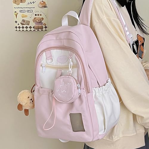 Goylmc Cute Backpack, Travel Double Shoulder Bag, Laptop Backpack for 16” with Large Capacity Adjustable Straps (Pink) - Image 2