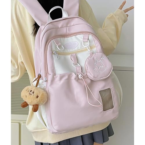 Goylmc Cute Backpack, Travel Double Shoulder Bag, Laptop Backpack for 16” with Large Capacity Adjustable Straps (Pink) - Image 5