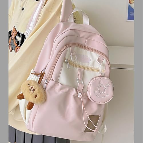 Goylmc Cute Backpack, Travel Double Shoulder Bag, Laptop Backpack for 16” with Large Capacity Adjustable Straps (Pink) - Image 3