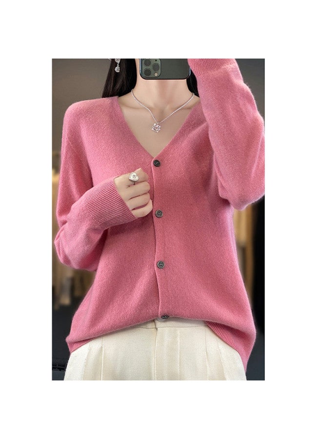 XINYANG Seamless Wool Cardigan For Women, One-Piece Knit, Pure Wool V-Neck Coat, Early Autumn Elegant Outfit 2025 - Image 5