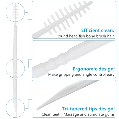 DanTicy Brushpicks Interdental Toothpicks,Soft Bristle Dental Floss Picks Toothpicks,Helps Removes Plaque and Debris Between Your Teeth 300PCS (Pack of 1) - Image 3