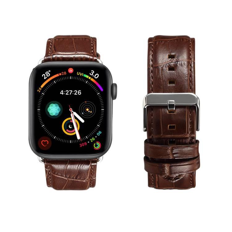 AD Green Classic Leather Strap Smartwatch Band Compatible with Apple Watch / SE with Adjustable Fit Replacement Strap for Daily Wear - Image 5