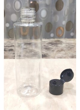SPC SPC Empty Transparent Refillable Round Plastic Bottles with Flip Top Caps for Sanitizer & Travellers - ( Black , 200 ml ) - 3 Pieces  - Image 3