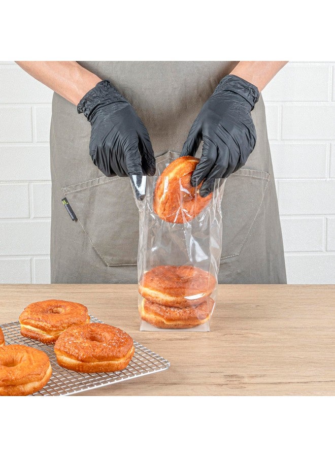 Restaurantware Flat Bottom Heat Seal Sandwich Bags Heat Sealable Food Bags - Gusset Bag with Paper Insert - Clear - 4 x 4 x 9 Inch - 100ct Box - Bag Tek - Image 5