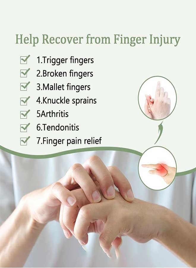 RAWAID 5Pcs Finger Splints with Adjustable Fixing Belt Finger Straightener Built-in Steel Sheet Arthritis Sport Finger Support Sleeves Protector for Arthritis Pain Relief - Image 4