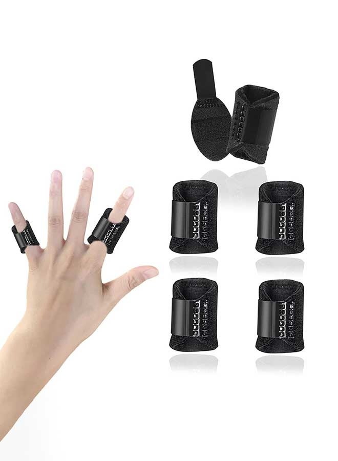 RAWAID 5Pcs Finger Splints with Adjustable Fixing Belt Finger Straightener Built-in Steel Sheet Arthritis Sport Finger Support Sleeves Protector for Arthritis Pain Relief - Image 1
