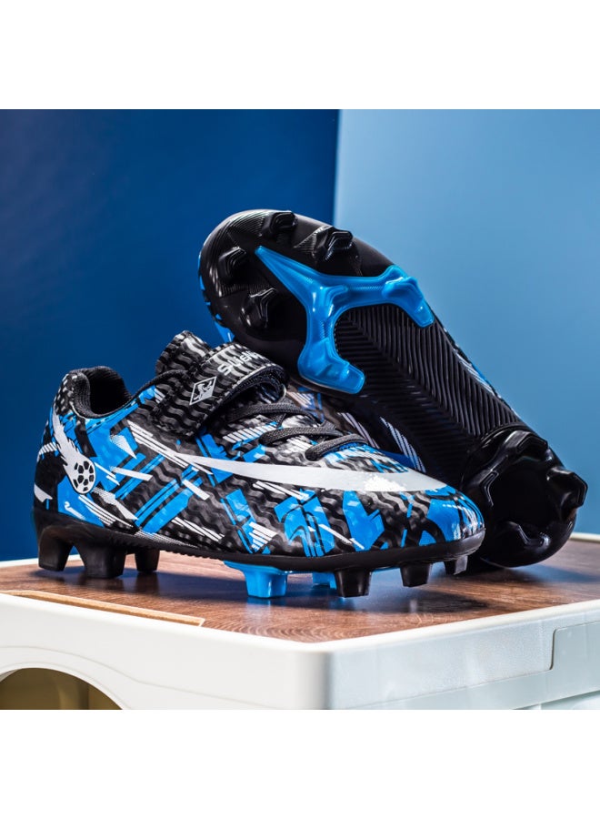 أحذية كرة القدم عالية الساق للأولاد والبنات، أحذية تدريب عشب للبالغين، أحذية رياضية احترافية قابلة للتنفس ومضادة للانزلاق مع مسامير طويلة