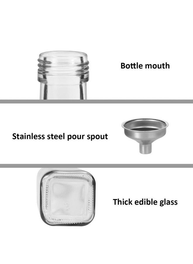 WERTIOO WERTIOO 5 oz Hot Sauce Bottles Squre, 24 Pack Empty Woozy Glass Bottles with Leak Proof Screw Caps & Shrink Bands for Kitchen  - Image 3