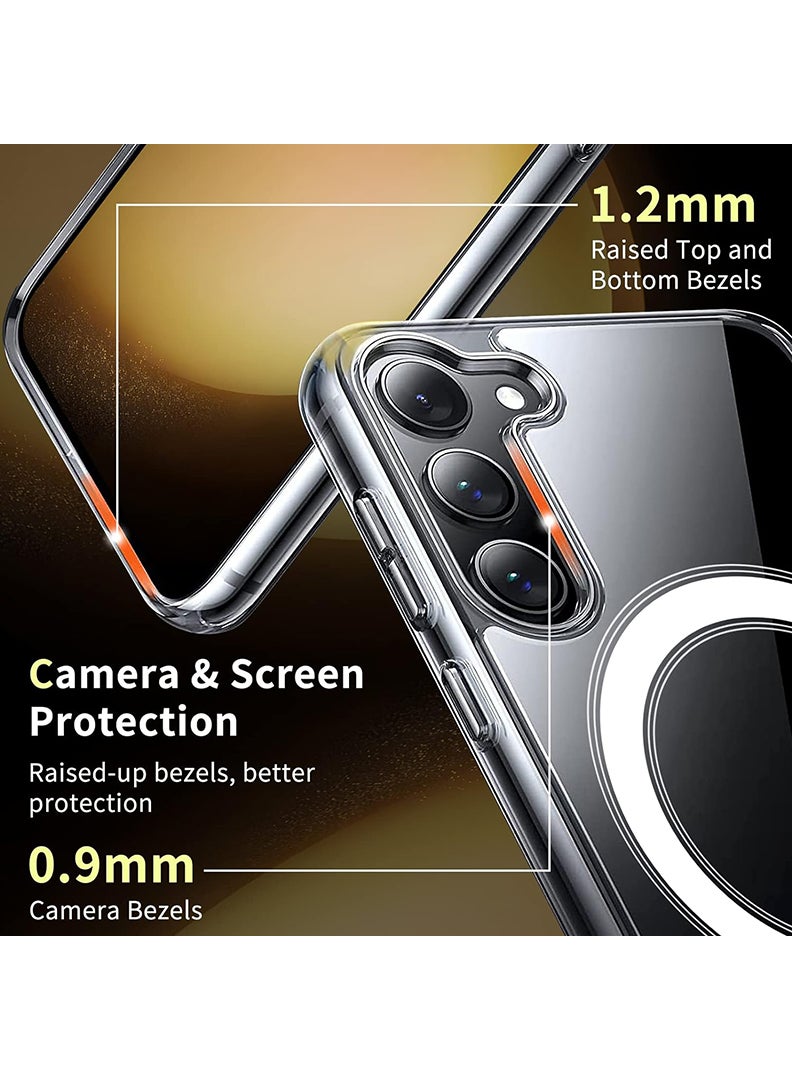 Theodor Magnetic Case for Samsung Galaxy S23 6.1-inch Compatible with MagSafe Wireless Charging, Shockproof Phone Bumper Cover, Anti-Scratch Clear Back (Clear) - Image 4