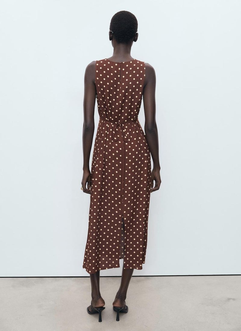 MANGO Polka Dot Midi Dress  - Image 2