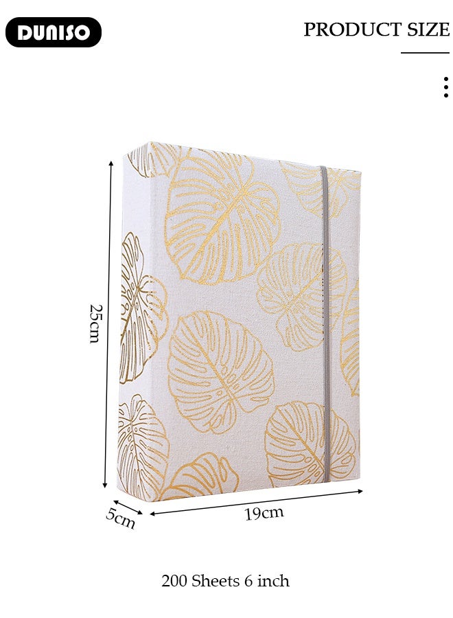 DUNISO ألبوم صور بـ 200 جيب، ألبوم صور قماش مقاوم للماء للصور بحجم 4 * 6 بوصات، ألبوم صور بنمط العشب محمول للأطفال الأولاد والبنات للسفر والزفاف والعائلة - Image 5