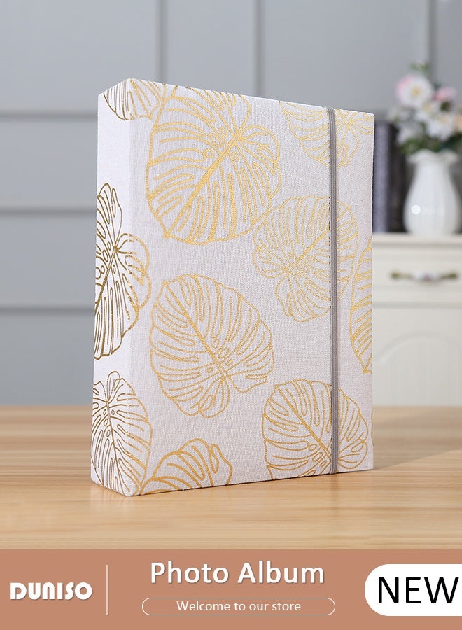 DUNISO ألبوم صور بـ 200 جيب، ألبوم صور قماش مقاوم للماء للصور بحجم 4 * 6 بوصات، ألبوم صور بنمط العشب محمول للأطفال الأولاد والبنات للسفر والزفاف والعائلة - Image 1