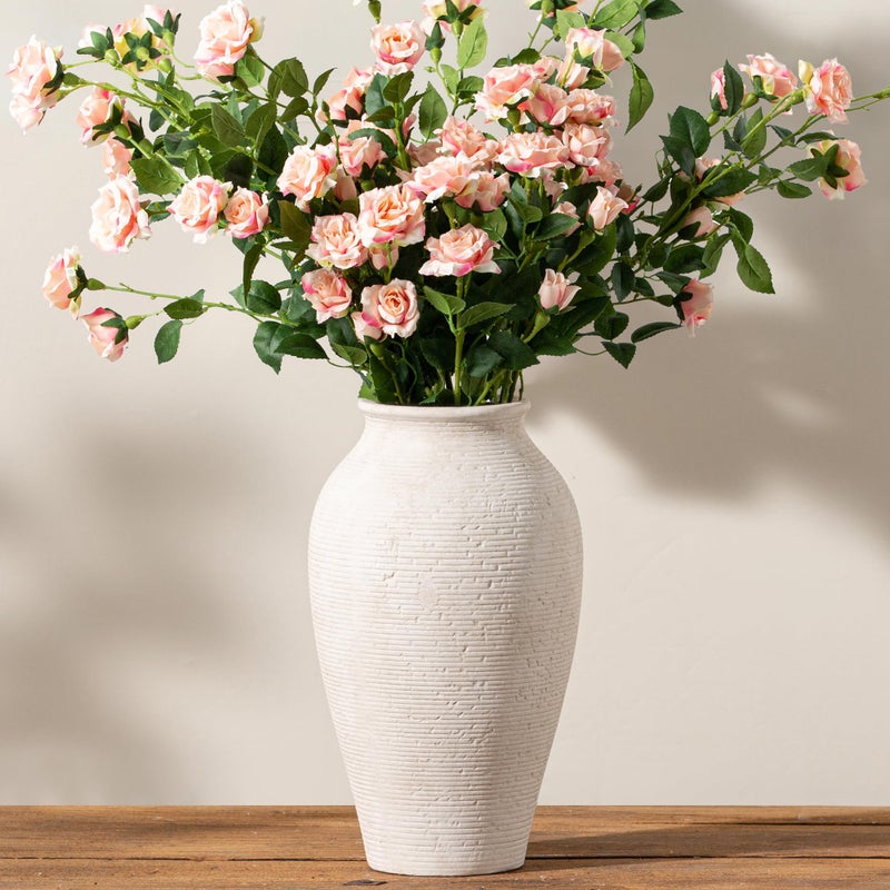 Vanselia Ceramic Flower Vase Home Decor - Large Tall Farmhouse Table Vases Rustic Vintage Living Room Kitchen Bedroom Decorations for House Book Shelf Office Coffee Desk Dining Fireplace (11" Rustic) - Image 1