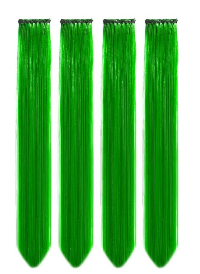 Paradise - Hair Streak Colored Extension Highlighter For Women And Girls (Set Of 4 Pc) (Green) - Image 1