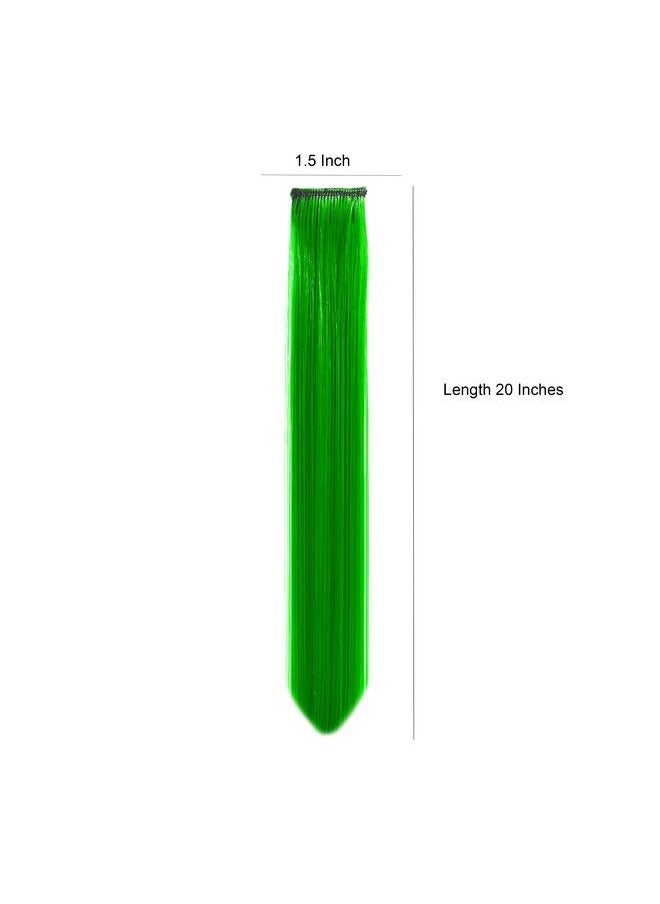 Paradise - Hair Streak Colored Extension Highlighter For Women And Girls (Set Of 4 Pc) (Green) - Image 1
