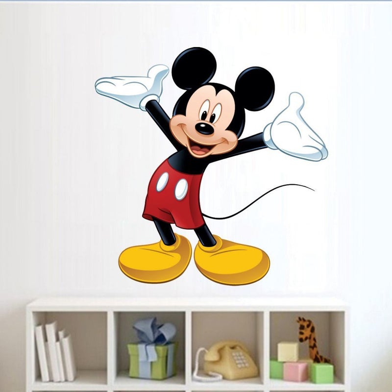 Eja Art Combo of 4 Wall Sticker Royal Peacock-(50 X 60 Cms) | Cute Mickey Mouse-(51 X 50 Cms) | Cute Bal Krishna Makhan Chor-(60 X 40 Cms) | Royal Ganesh-(50 X 45 Cms) - Matrial Vinyl - Image 2