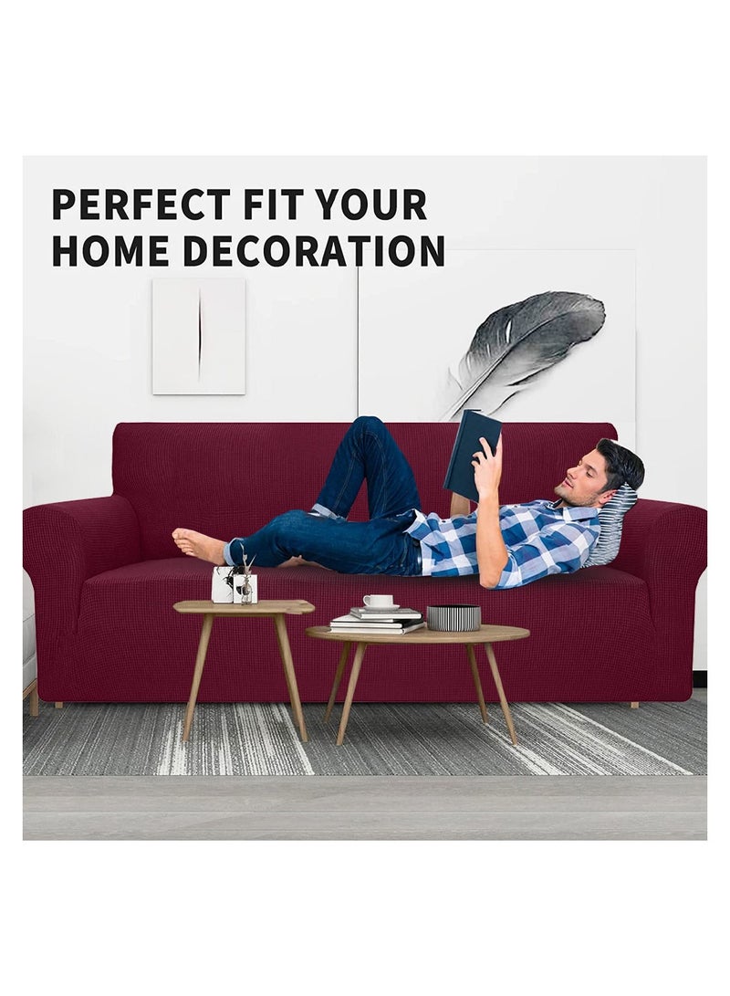CATANES أغطية أرائك سميكة، غطاء أريكة مقسمة قابل للتمدد لغرفة المعيشة للكلاب والحيوانات الأليفة، واقي أثاث قابل للغسل ومتين مارون (190 سم * 230 سم) - Image 5