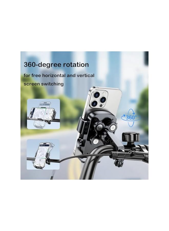 Green Tiger Universal Bike Phone Mount | Vibration Free Holder for 4.5-7.2 Inch Smartphones | 360° Rotatable with Quick-Release Clamp | Easy Install for Bicycle & Scooter - Image 4