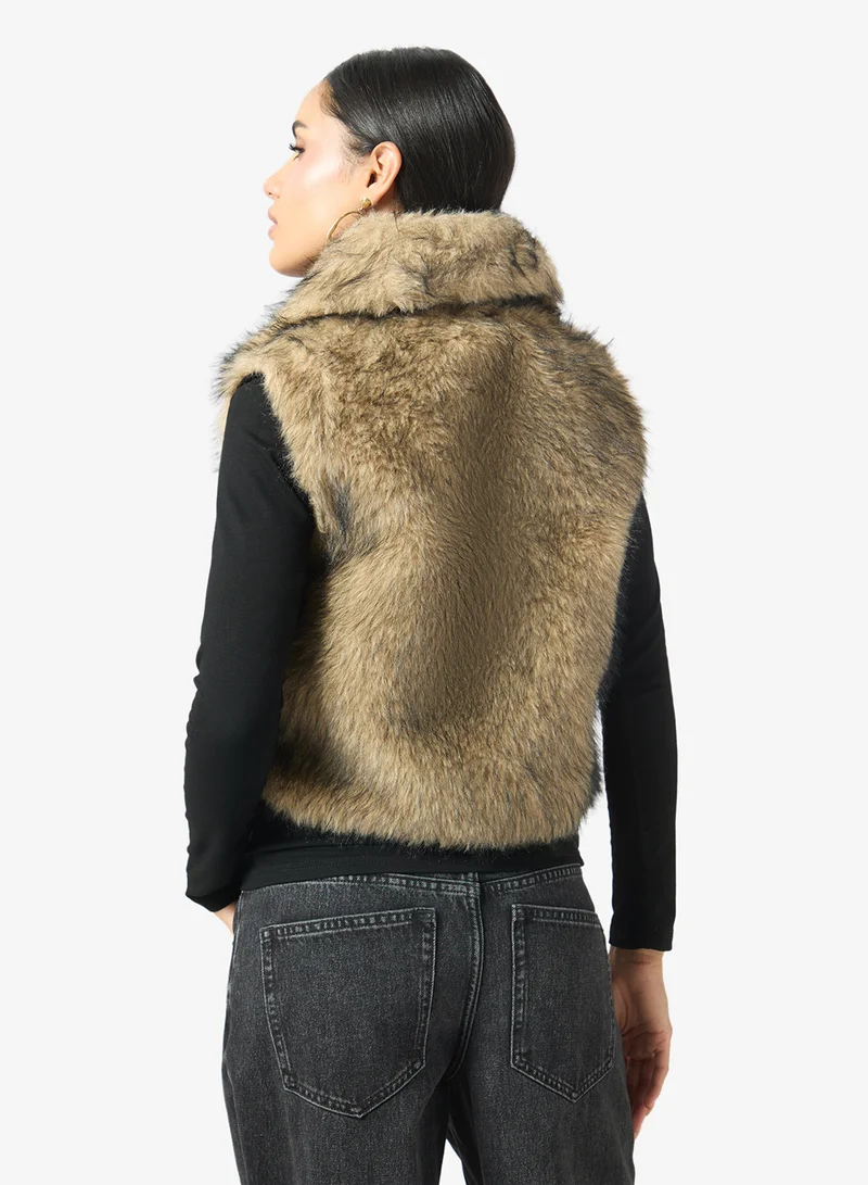 Ginger Faux Fur Zip Up Vest