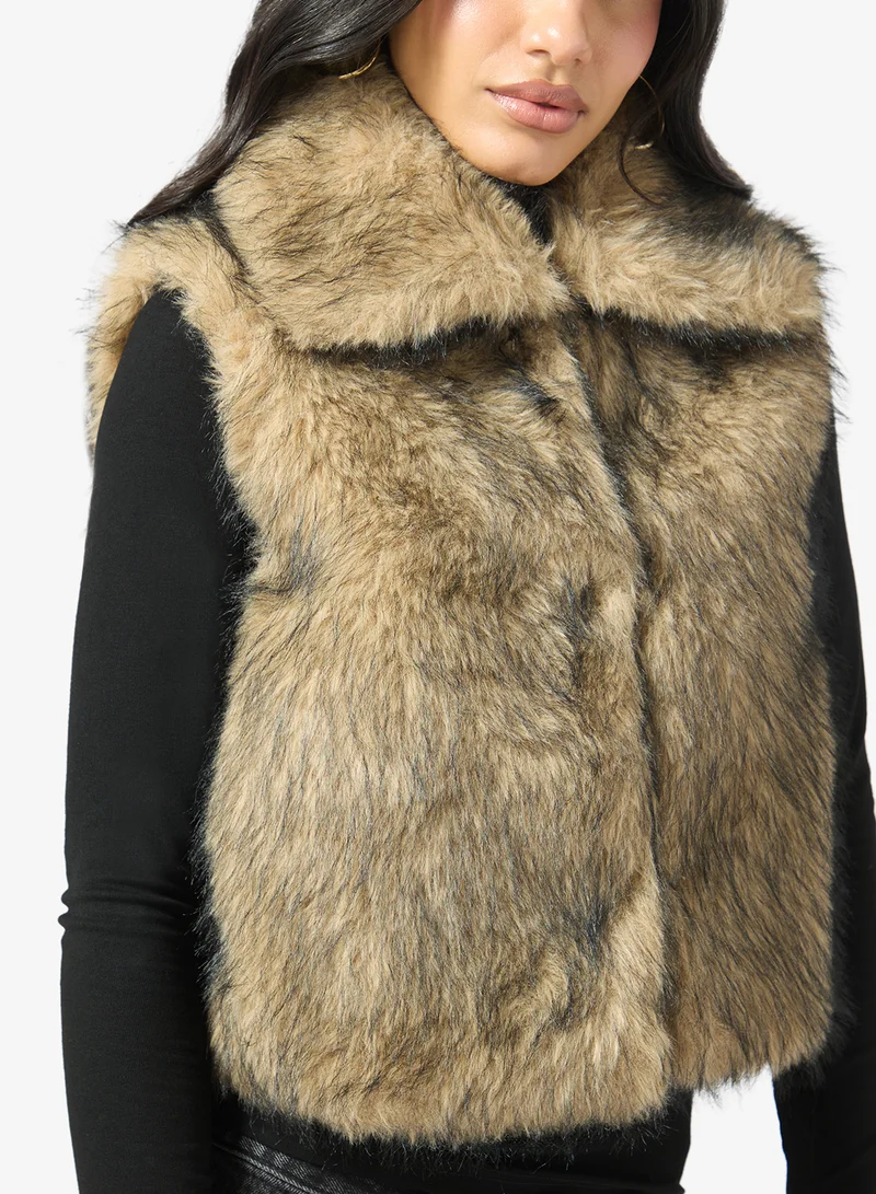 Ginger  Faux Fur Zip Up Vest for Women | Best Price UAE