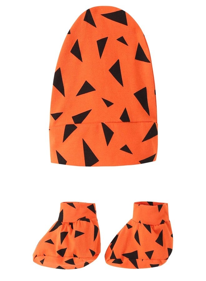 qnprt Family Halloween Costumes with Baby 2025 Caveman Toddler Mommy and Me Newborn Boy Kids Outfit,3-4T Orange - Image 4