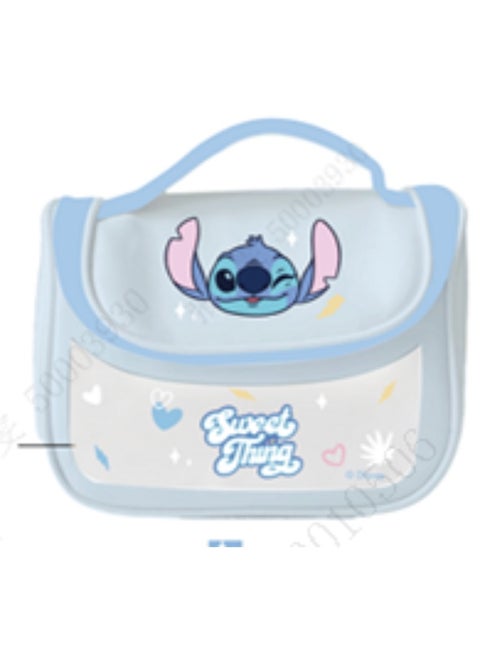 Organize your toiletries with this stylish Stitch-themed toiletry bag, complete with a hook for easy hanging.