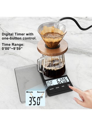 Coffee Scale with Timer 1000g x 0.1g, Gram Scale for Barista and Drip Brew, Gram and Ounce, for Pour Over and Expresso Brew, Portable Weighing - view 5