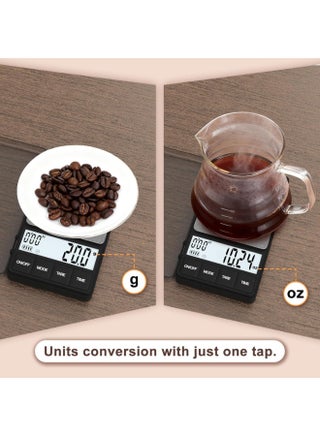 Coffee Scale with Timer 1000g x 0.1g, Gram Scale for Barista and Drip Brew, Gram and Ounce, for Pour Over and Expresso Brew, Portable Weighing - view 4