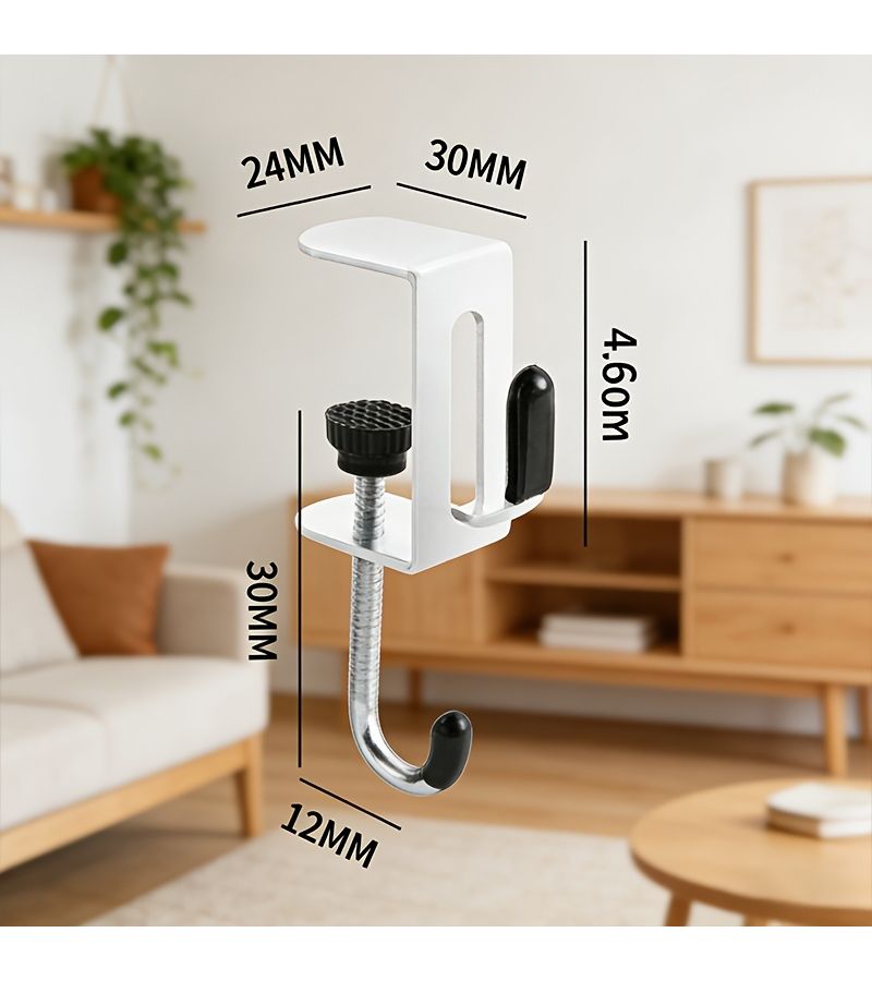 T2 Stainless Steel Double Desk Hook For Hanging Bags And Coats - Image 2