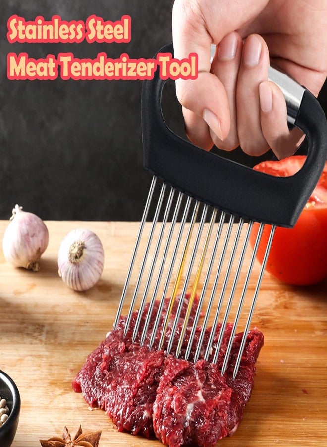 Hendiy Onion Slicer Holder, Large Onion Holder for Slicing Stainless Steel Tomato Cutter Vegetable Slicer Cutter Holder for Potato and Avocados, Eggs, Assistant Tool for Slicing Lemon - Image 4