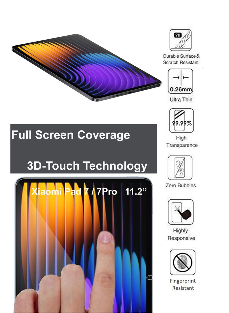 [2 Pcs] For Xiaomi Pad 7 / Xiaomi Pad 7 Pro 11.2 inch Premium Tempered Glass Anti-Scratch, Smudge Proof Easy Installation Screen Protector Guard - Image 4