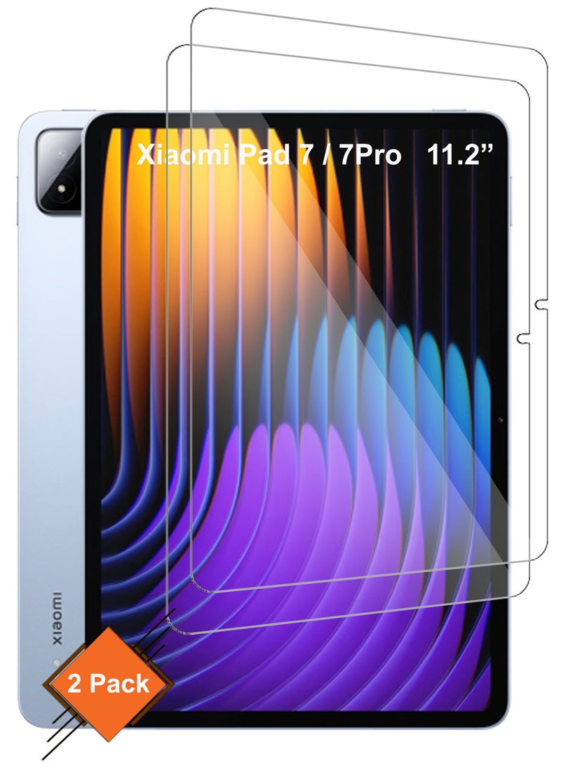[2 Pcs] For Xiaomi Pad 7 / Xiaomi Pad 7 Pro 11.2 inch Premium Tempered Glass Anti-Scratch, Smudge Proof Easy Installation Screen Protector Guard - Image 1