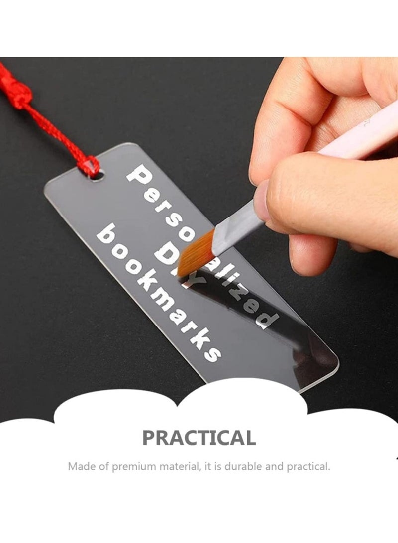SOLARAE 15-Piece Clear Acrylic Bookmark Set with Mini Tassels for DIY Projects, Crafting, and Gift Tags -  Blank Bookmarks for Party Decor and Creative Designs. - Image 1