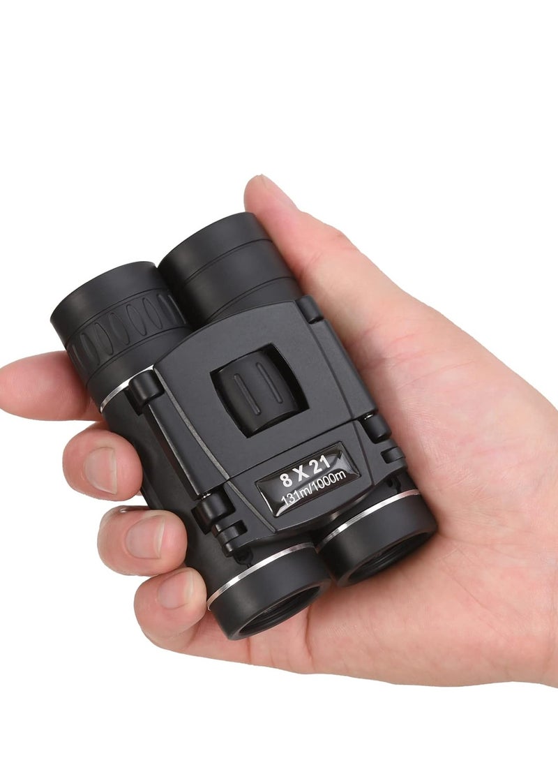 Generic - 8x21 Mini Compact Pocket Binoculars, Lightweight Foldable Easy Focus Small Binoculars for Adults Kids Bird Watching,Opera Concert, Travel, Hiking, Outdoor Scenery, Football Game - Image 1