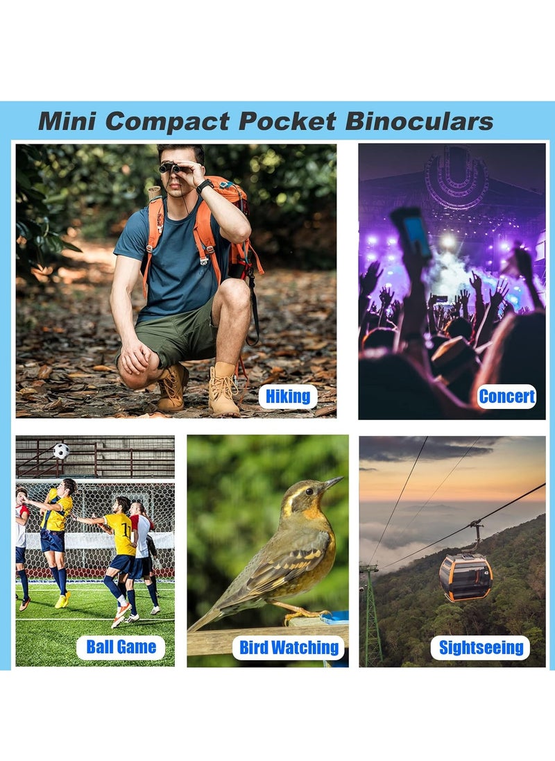 Generic - 8x21 Mini Compact Pocket Binoculars, Lightweight Foldable Easy Focus Small Binoculars for Adults Kids Bird Watching,Opera Concert, Travel, Hiking, Outdoor Scenery, Football Game - Image 1