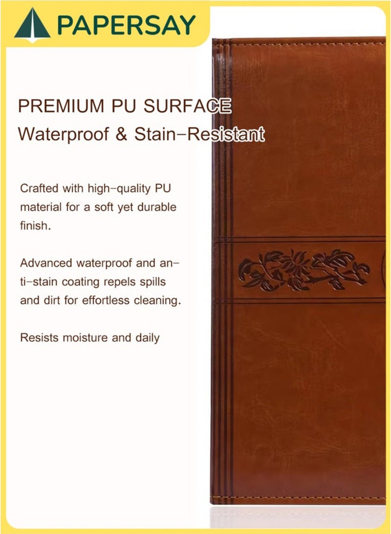 PAPERSAY A5 Leather Ruled Notebook Journal 296 Page with Pen Loop Journals for Writing,Travel,Business,Work School,College Ruled Notebooks for Note Taking, Diary Notepad (brown) - Image 5