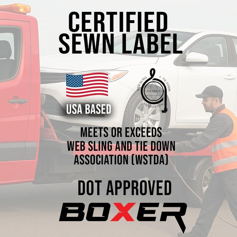 Boxer Tow Straps V Bridle 3” x 36” with J Hook and T-J Hook - 16,200 lbs Capacity - Image 2