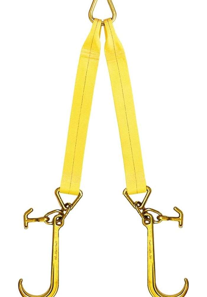 Boxer Tow Straps V Bridle 3” x 36” with J Hook and T-J Hook - 16,200 lbs Capacity - Image 1