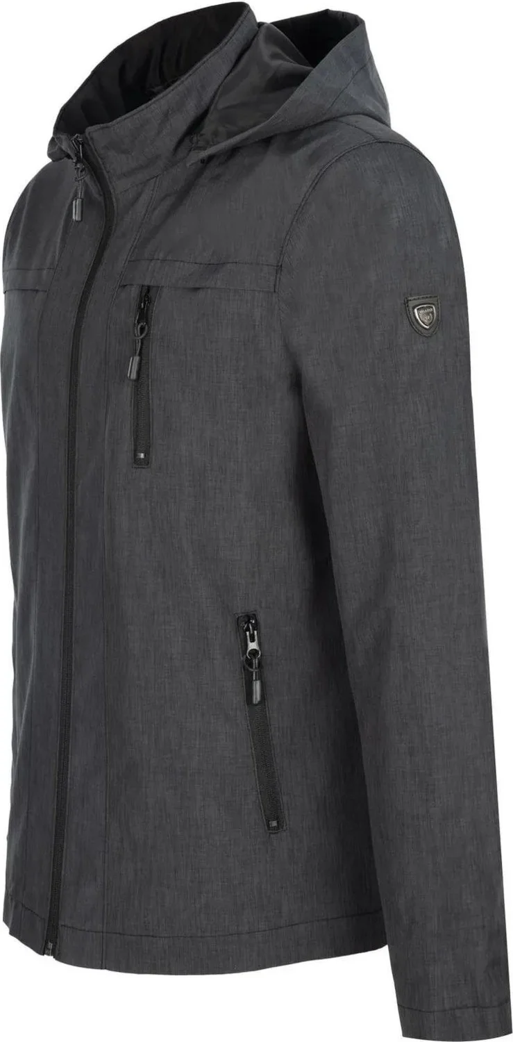 سيفيست Men's Dark Grey 100% Waterproof Summer Jacket with Removable Hood and Inner Pocket