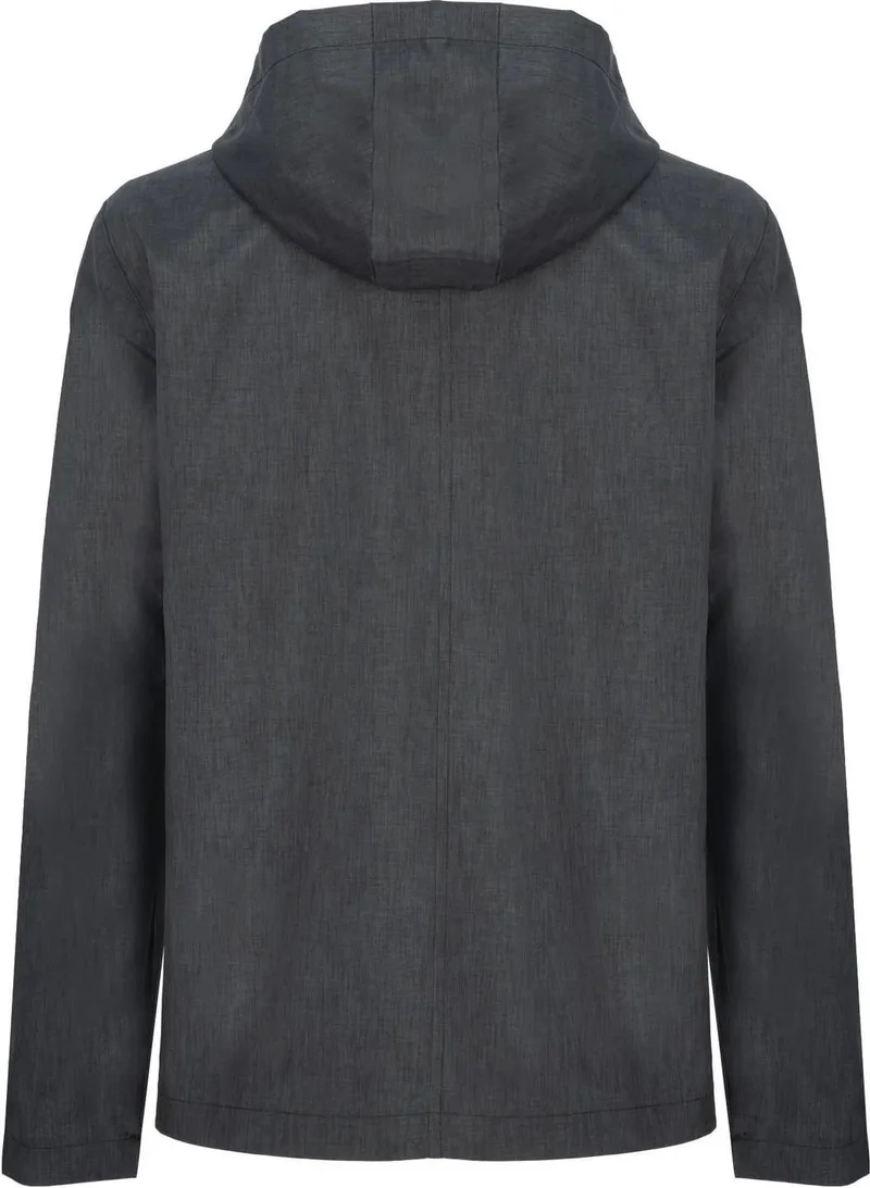 سيفيست Men's Dark Grey 100% Waterproof Summer Jacket with Removable Hood and Inner Pocket