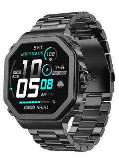 G-TRAX Smartwatch AMOLED Display & Bluetooth Calling features a 1.43” Super AMOLED display, Bluetooth calling, SOS calling, and AI voice assistant. With heart rate monitoring, sports modes, and 100+ watch faces, it’s perfect for fitness and daily use. A 400mAh battery offers 30-day standby, and the IP68 zinc alloy body ensures durability. Compatible with iPhone, Samsung, OnePlus, Xiaomi, Huawei, Google Pixel, and more. It comes in Metal Black with an extra stainless-steel strap.