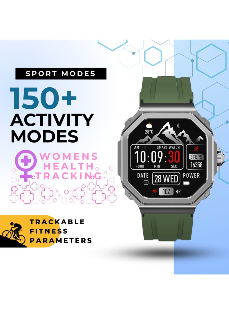 GRABIT - G-TRAX Smartwatch AMOLED Display & Bluetooth Calling features a 1.43” Super AMOLED display, Bluetooth calling, SOS calling, and AI voice assistant. With heart rate monitoring, sports modes, and 100+ watch faces, it’s perfect for fitness and daily use. A 400mAh battery offers 30-day standby, and the IP68 zinc alloy body ensures durability. Compatible with iPhone, Samsung, OnePlus, Xiaomi, Huawei, Google Pixel, and more. It comes in Metal Black with an extra stainless-steel strap. - Image 1