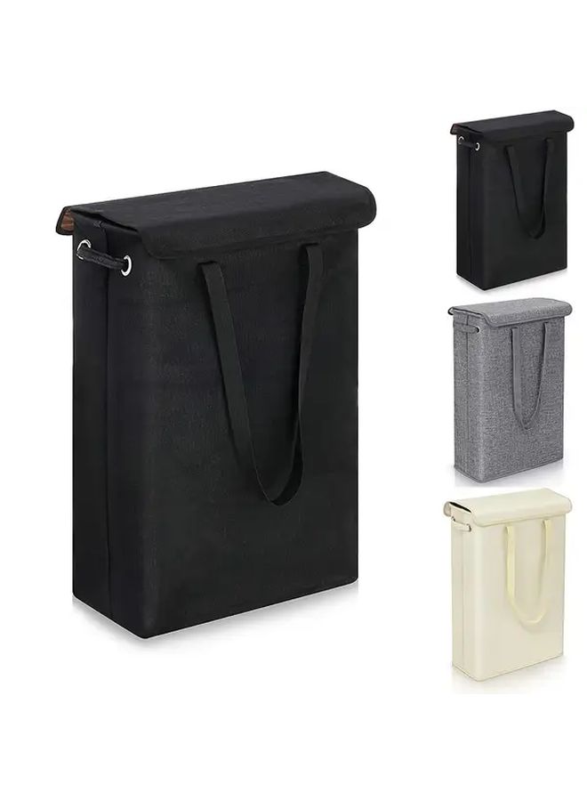 Beige Large Capacity Foldable Laundry Hamper With Handles Durable Fabric Storage Basket For Clothes Yoga Mats Bedroom Bathroom Organization - Image 1