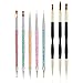 FULINJOY 8PCS Nail Art Brushes DoubleEnded Brush and Dotting Tool Kit Dual End Nail Art Pen Brush Acrylic Round Flat Painting Drawing Liner Nail Tools - Image 2