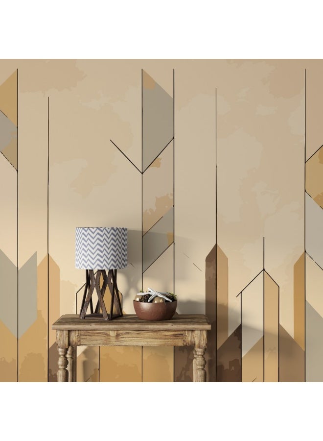 Home Gallery A Background Wall Composed Of Geometric Patterns Of Lines  Fabric Wallpaper Covers An Area ​​Up To 4.2Mx3M With Adhesive  And Smoothing Tool - Image 2