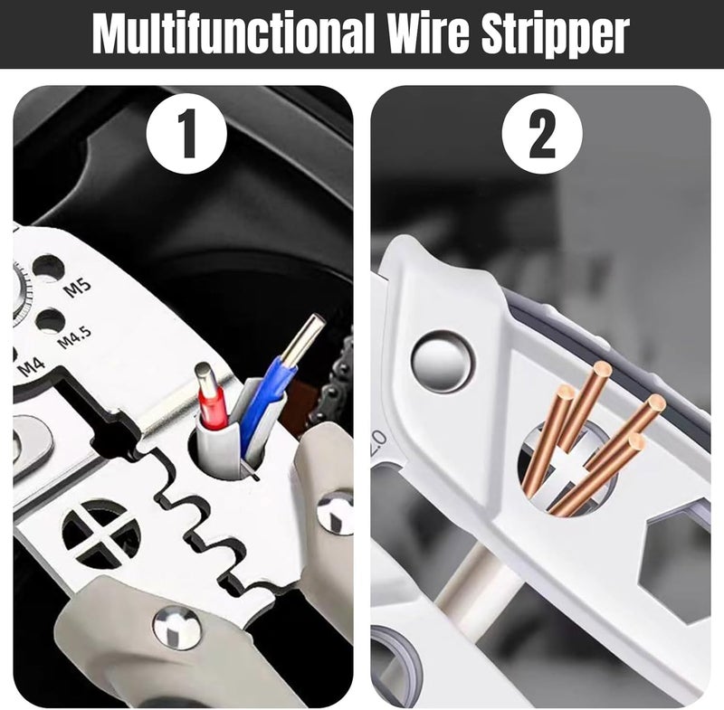 Deoxys Wire Stripper MultiFunction Wire Strippers Wire Stripper Tool Wire Crimping Tool Wire Cutter Electrical Wire Crimper Tool Wire Strippers Electrical Cable Stripper - Image 2
